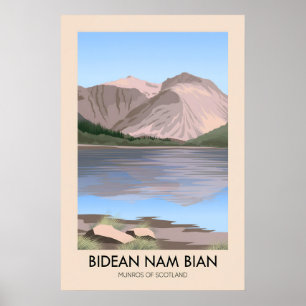 Bidean Nam Bian Munros d'Écosse Affiche de voyage