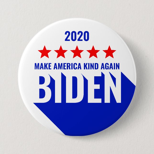 Biden 2020 Election Make America Kind Again 3 Inch Round Button (Front)