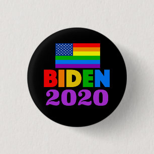 Biden 2020 Rainbow Gay Pride 1 Inch Round Button