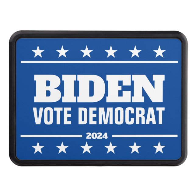 Biden 2024 election Vote Democrat trailer Trailer Hitch Cover (Front)