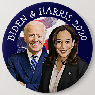 Biden and Harris 2020 US Election Rally 6 Inch Round Button