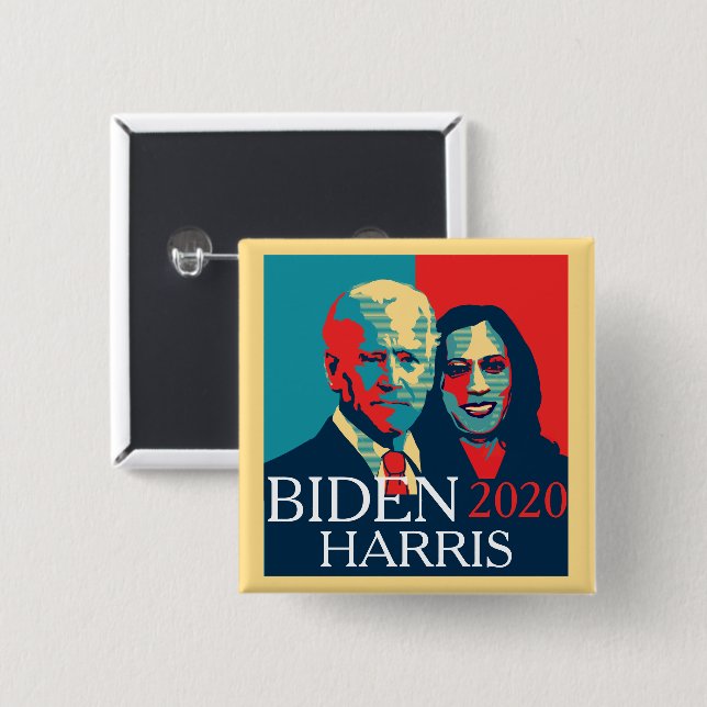 Biden and Harris 2 Inch Square Button (Front & Back)