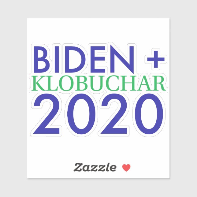 Biden and Klobuchar 2020 Vinyl Sticker (Sheet)