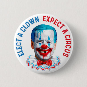 Biden clown face anti Biden Pro trump 2024 2 Inch Round Button