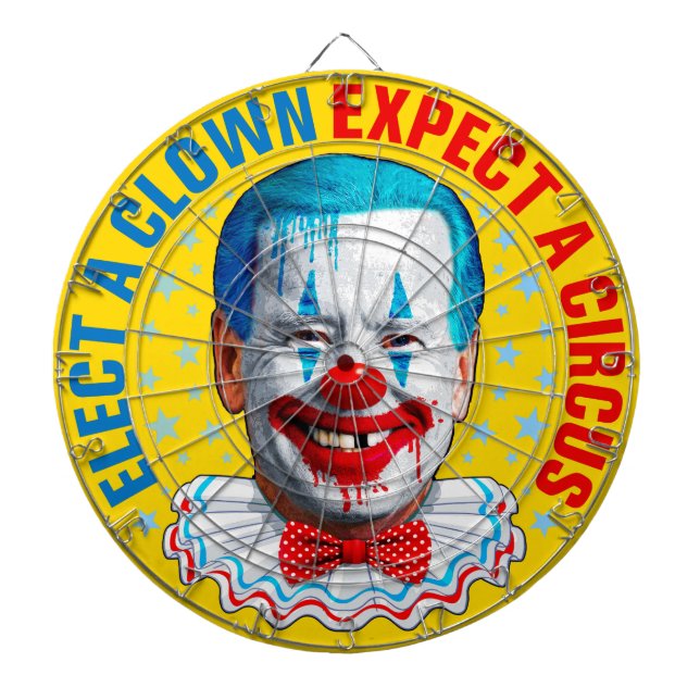 Biden clown face Funny anti Biden pro trump 2024 Dartboard (Front)