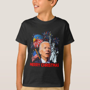 Biden Confused Patriotic Merry Christmas For 4th O T-Shirt