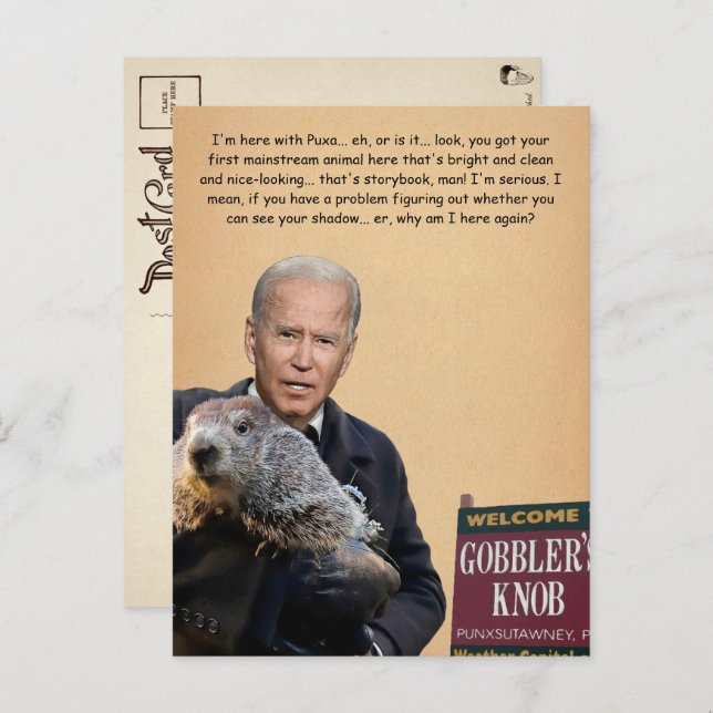 Biden Customizable Groundhog Day Postcard  (Front/Back)