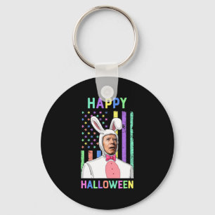 Biden Easter Happy Halloween Bunny Joe Easter Flag Keychain