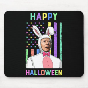 Biden Easter Happy Halloween Bunny Joe Easter Flag Mouse Pad