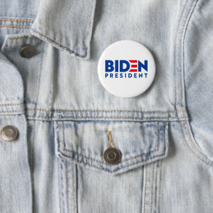 Biden for President Blue and Red Slogan, ZSSG 2 Inch Round Button