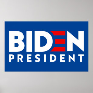 Biden for President White & Red Text Slogan, ZSSG Poster