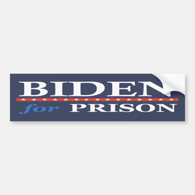 BIDEN FOR PRISON Banner  Bumper Sticker (Front)