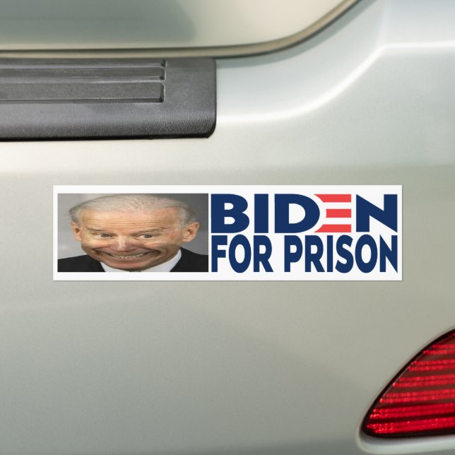 Biden For Prison Photo | Anti Joe Biden  Bumper Sticker (On Car)