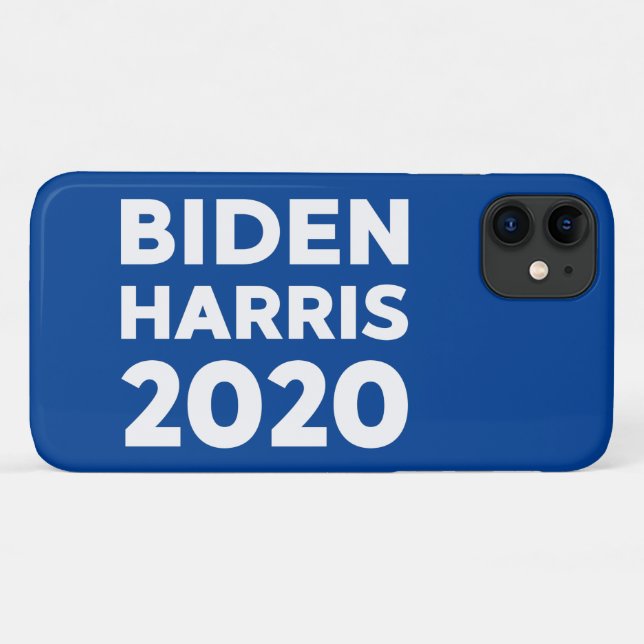 Biden Harris 2020 bold text on blue Case-Mate iPhone Case (Back (Horizontal))