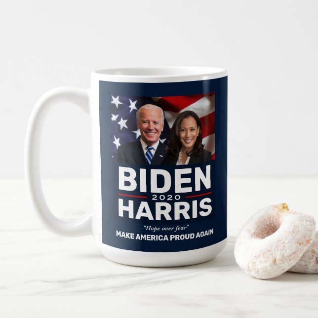 Biden Harris 2020 Collectible Keepsake Photo Coffee Mug (With Donut)