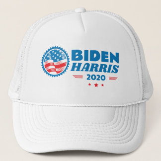 Biden Harris 2020 Flag Seal White Trucker Hat