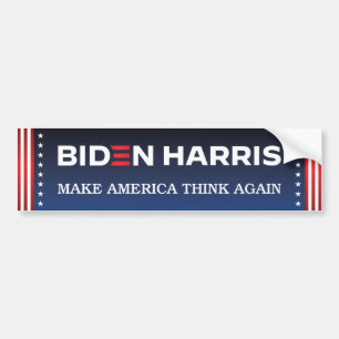 Biden Harris 2020 Make America Think Again Bumper Sticker