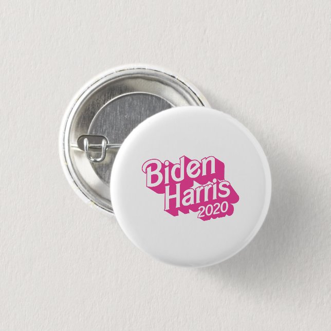 Biden Harris 2020 Pink Pride 1 Inch Round Button (Front & Back)