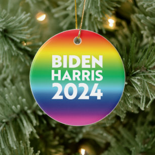 "Biden Harris 2020" - Pride lgbtq lgbt rainbow Ceramic Ornament