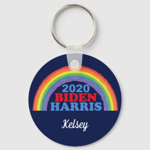 Biden Harris 2020 Rainbow Custom Keychain
