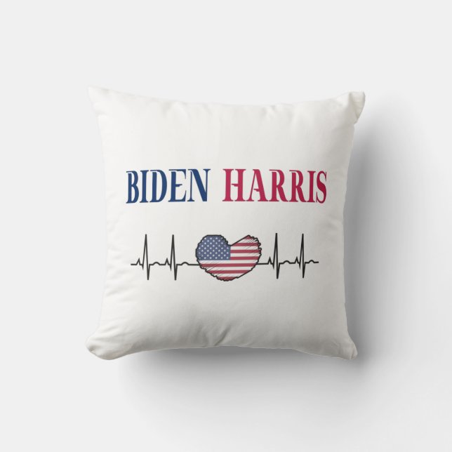 Biden Harris 2020 Throw Pillow (Front)