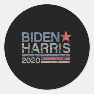 Biden Harris 2020 Vintage Distressed Type  Classic Round Sticker