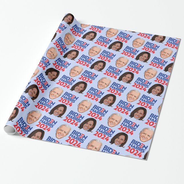 Biden Harris 2024 Birthday Wrapping Paper (Unrolled)