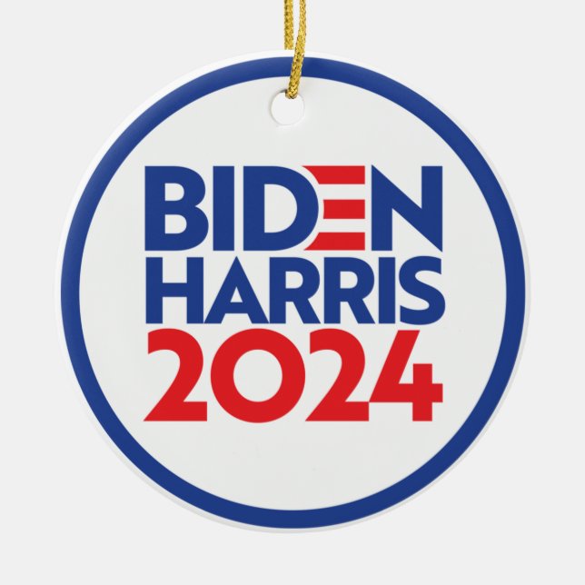 Biden Harris 2024 Ceramic Ornament (Front)
