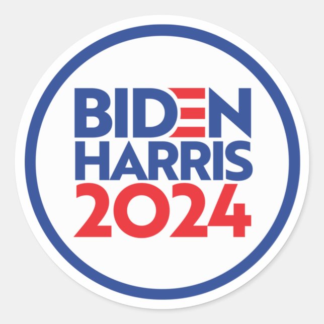 Biden Harris 2024 Classic Round Sticker (Front)