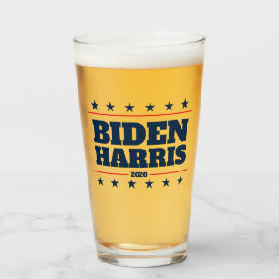 Biden Harris 2024 election democrat party beer Glass
