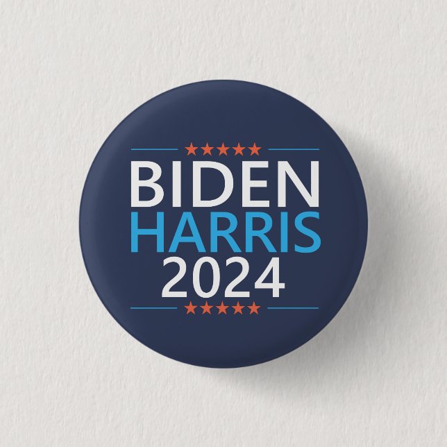 Biden Harris 2024 for President US Election 1 Inch Round Button (Front)