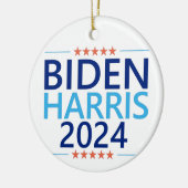 Biden Harris 2024 for President US Election Ceramic Ornament (Left)