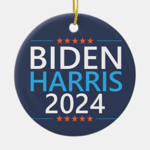 Biden Harris 2024 for President US Election Ceramic Ornament