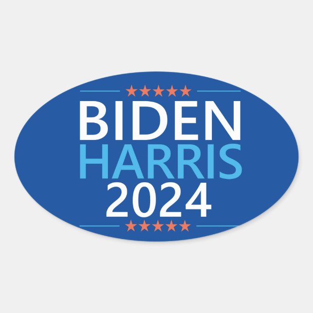 Biden Harris 2024 for President US Election Oval Sticker (Front)