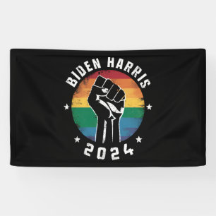 Biden Harris 2024 LGBT Rainbow Gay Pride Election  Banner