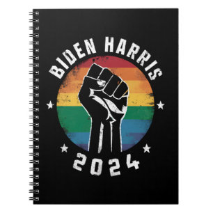 Biden Harris 2024 LGBT Rainbow Gay Pride Election  Notebook