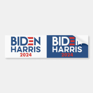 Biden Harris 2024 logo - Cut in Half for 2 Bumper Sticker