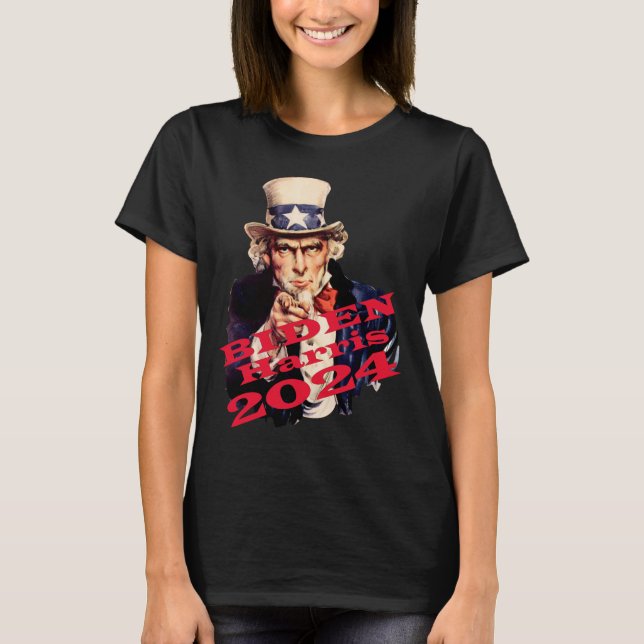 Biden Harris 2024 Vote Blue Democratic Ticket T-Shirt (Front)