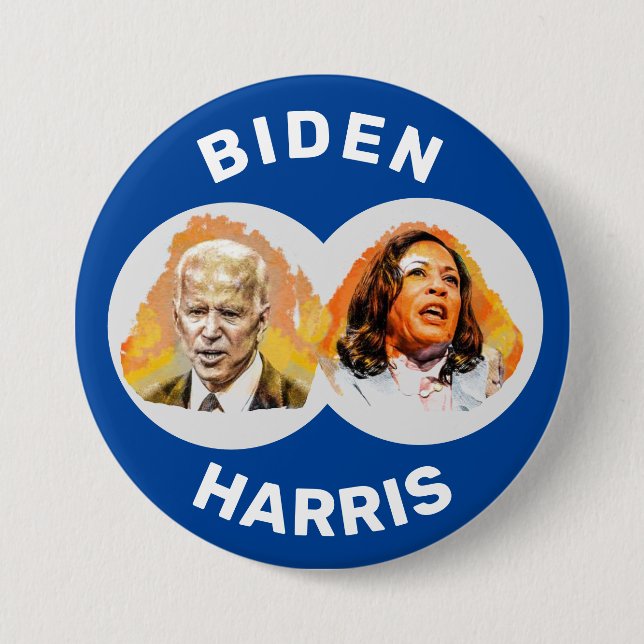 Biden Harris 3 Inch Round Button (Front)