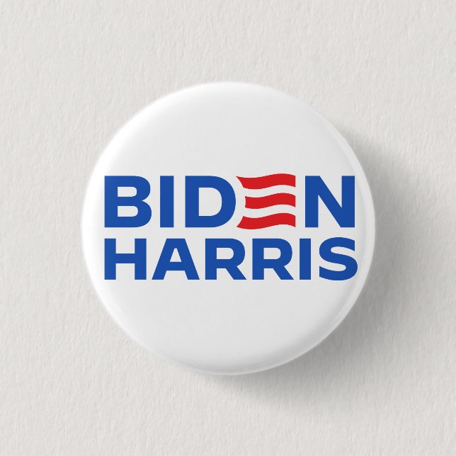 Biden Harris Blue 1 Inch Round Button (Front)