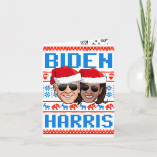 Biden Harris Blue Christmas Card