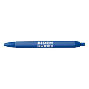 Biden Harris blue white modern typography Democrat Black Ink Pen