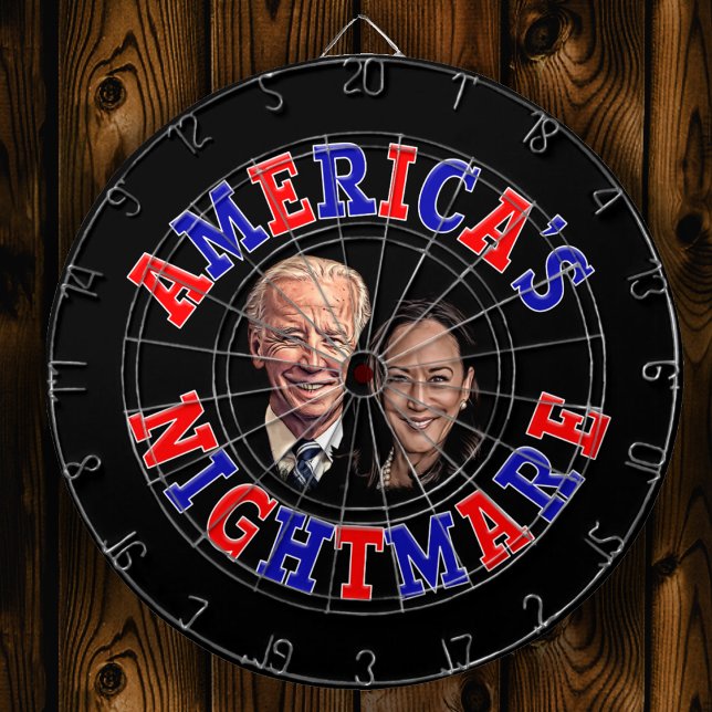 Biden Harris Cartoon AMERICA'S NIGHTMARE   Dartboard (Creator Uploaded)