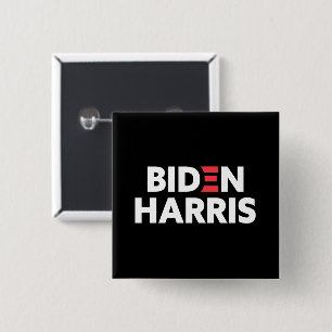 Biden / Harris Election Campaign Black & White 2 Inch Square Button