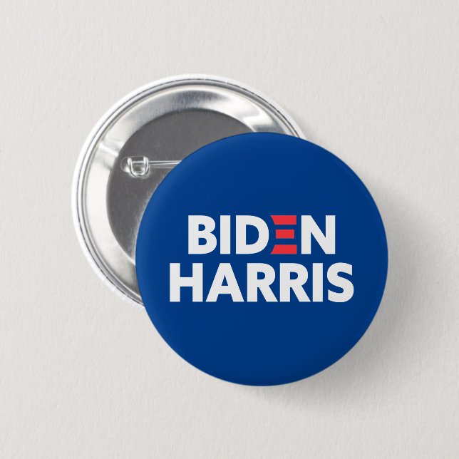 Biden / Harris Election Campaign Blue 2 Inch Round Button (Front & Back)