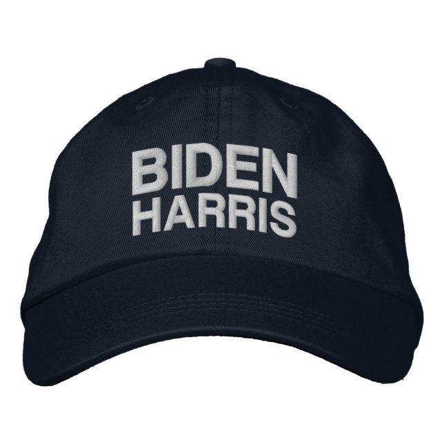 Biden Harris navy blue and white Embroidered Hat (Front)