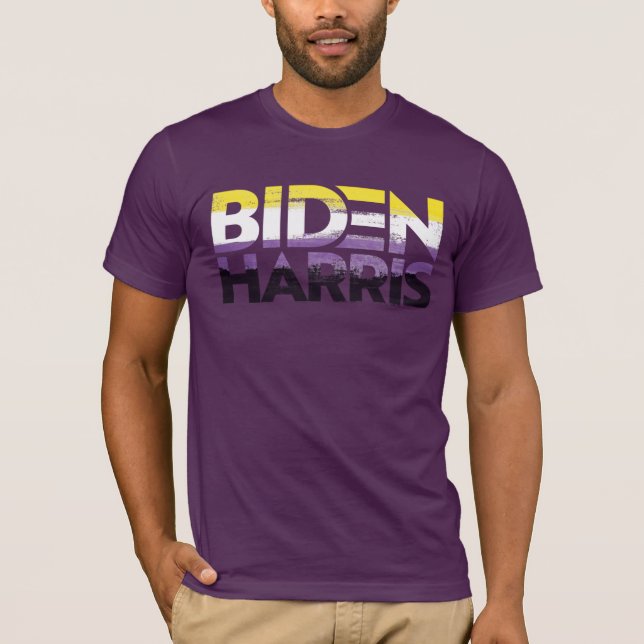 Biden Harris Nonbinary Pride T-Shirt (Front)