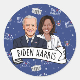 Biden Harris Party  Classic Round Sticker