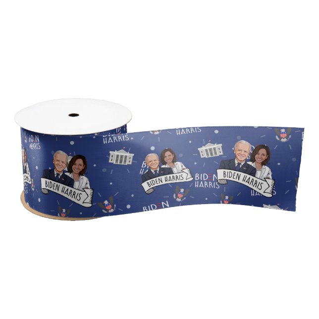 Biden Harris Party  Satin Ribbon (Spool)