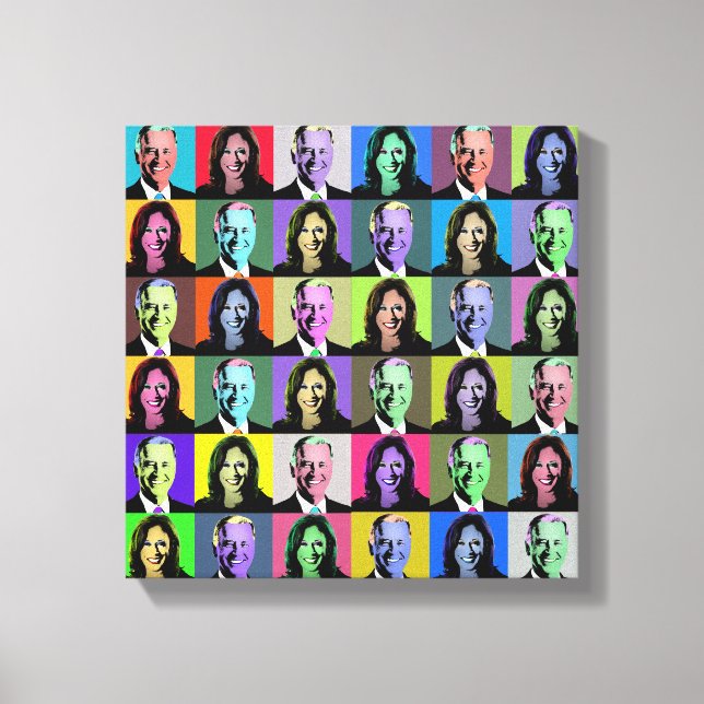 Biden Harris Pop Art (36 Colours) Canvas Print (Front)